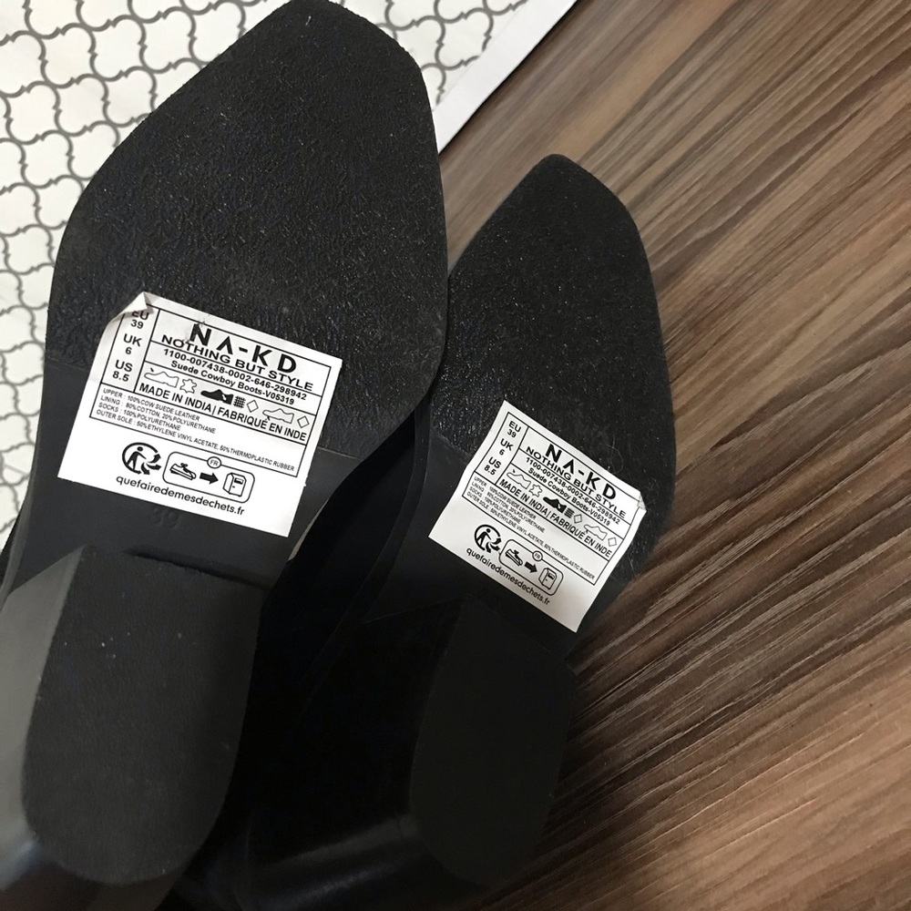 NWOT NA-KD Suede Cowboy Boots Size 8.5 - Picture 8 of 9